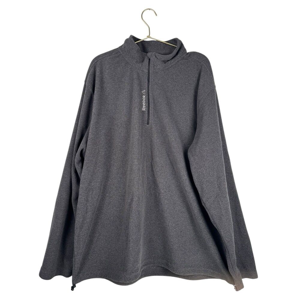 REEBOK Fleece 1/4 Zip Delta Canton Training Jacket GRAY‎ 2XL 100